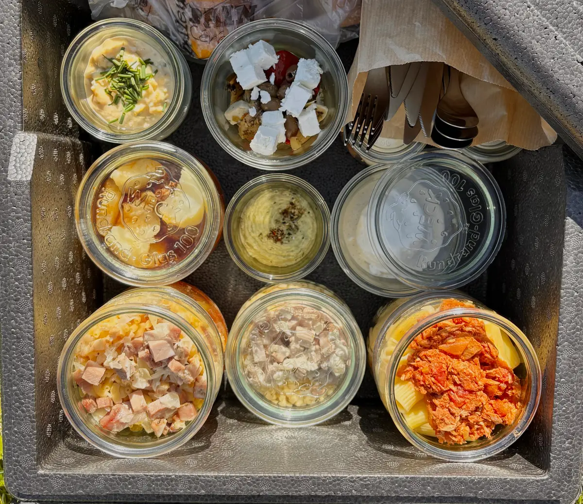 Caisse isotherme Ô6Bis avec bocaux repas — entrée, plat, dessert